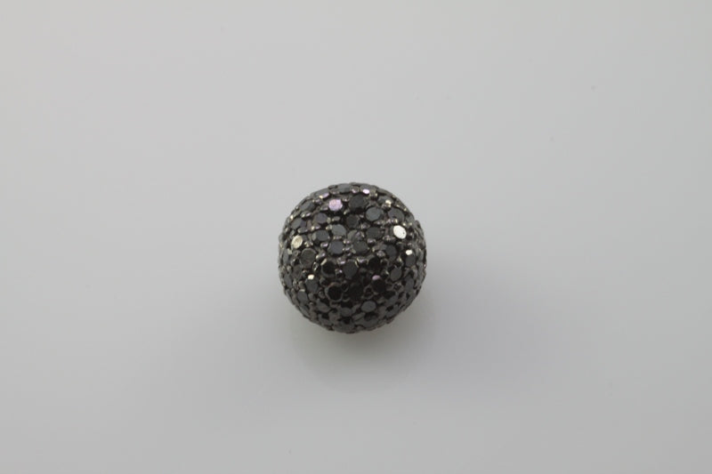 Coin Shape silver pave diamond and gemstone beads