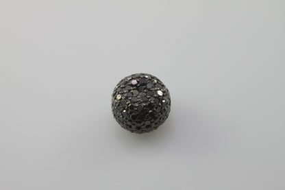 Coin Shape silver pave diamond and gemstone beads