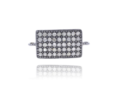 Rectangle Shape Pave Diamond Charm