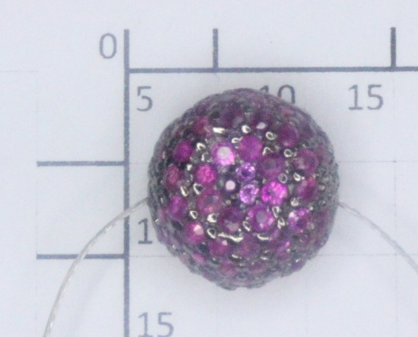 Coin Shape silver pave diamond and gemstone beads