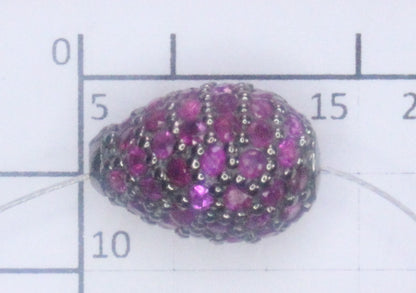 Drop Shape Silver Pave Diamond Beads