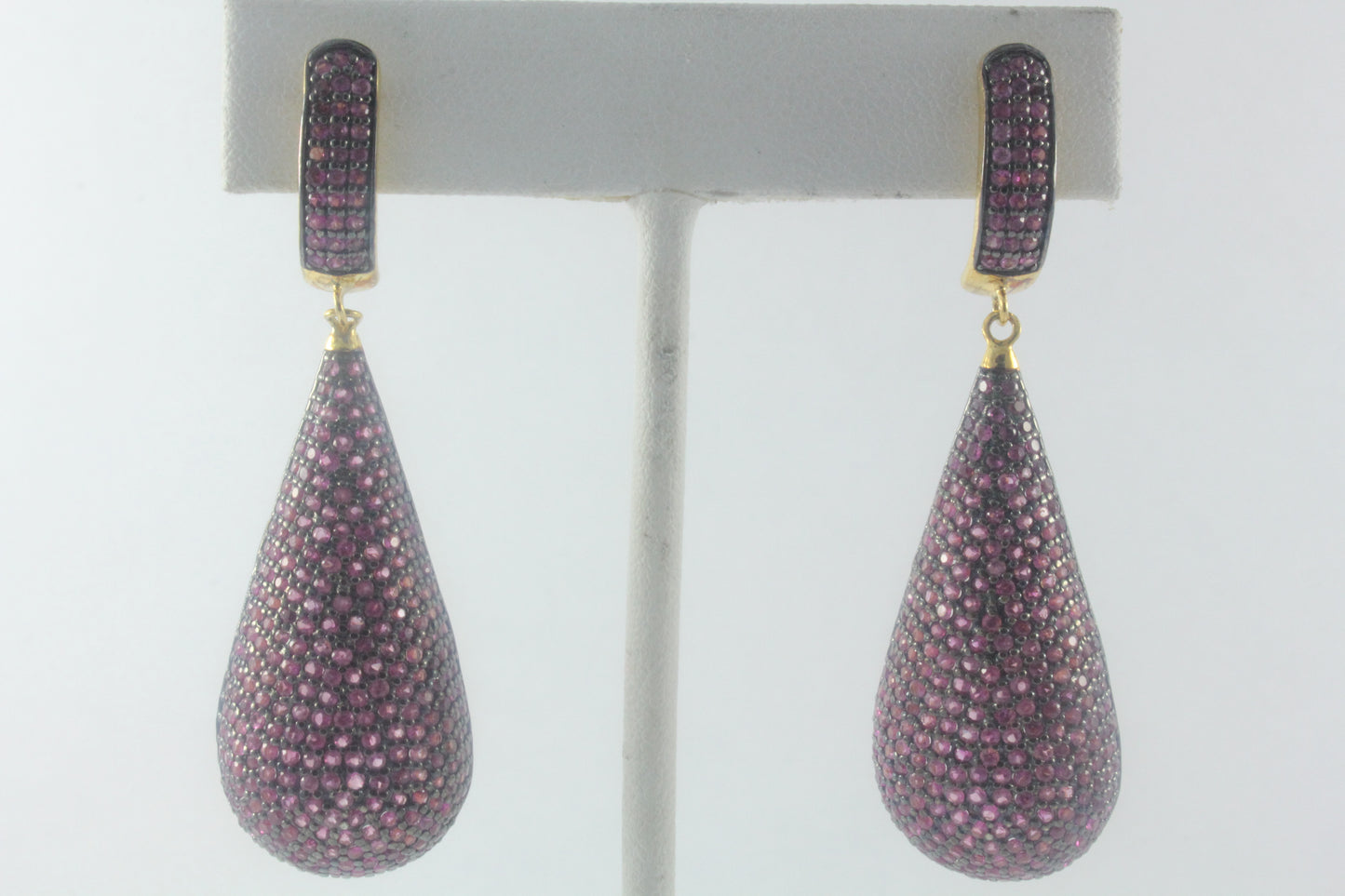 Diamond and Silver Black Rhodium Finish Earrings