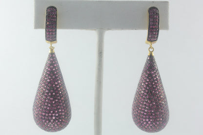 Diamond and Silver Black Rhodium Finish Earrings