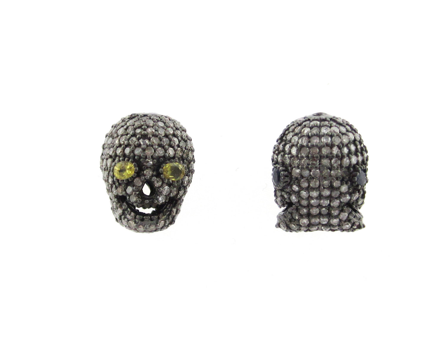 Skull Beads Sterling silver Black rhodium finish