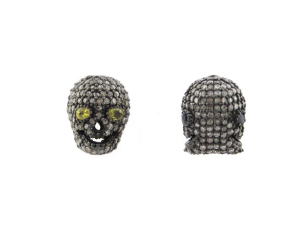 Skull Beads Sterling silver Black rhodium finish