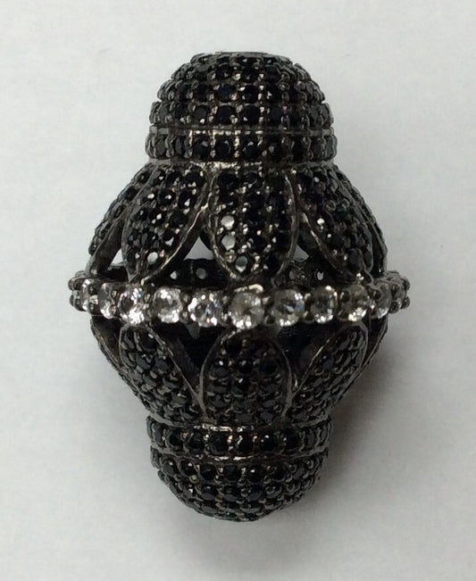 Roundel Black Spinel Bead