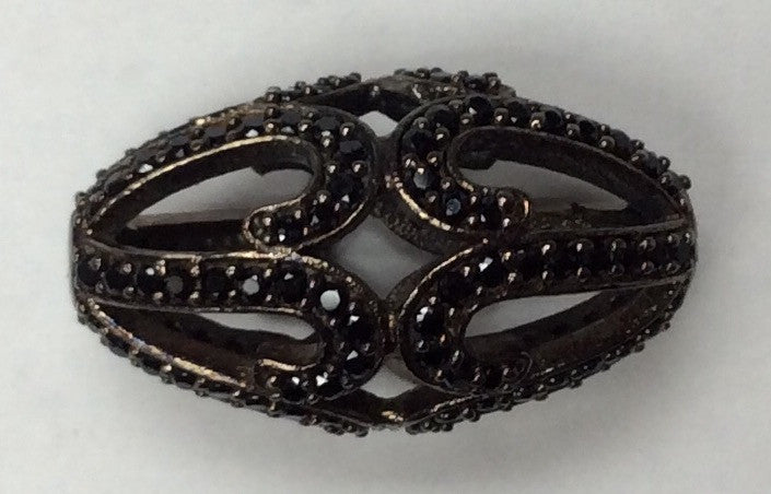 Roundel Black Spinel Bead