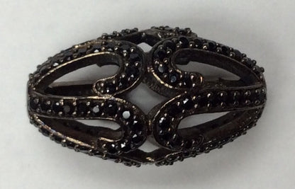 Roundel Black Spinel Bead