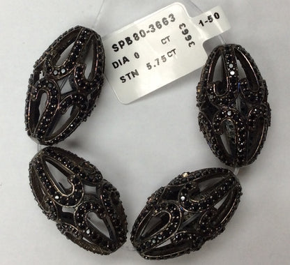 Roundel Black Spinel Bead