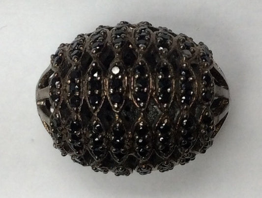Roundel Black Spinel Bead