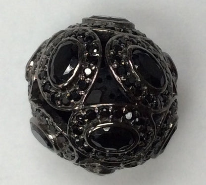 Round Shaped Black Spinel Bead