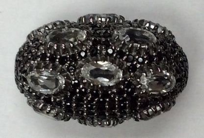 Oval Shaped Black Spinel Bead