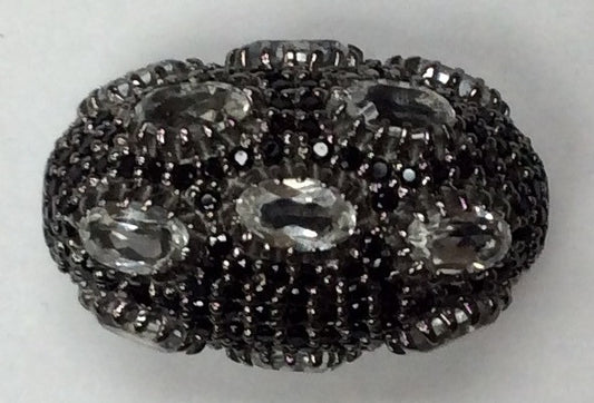 Oval Shaped Black Spinel Bead