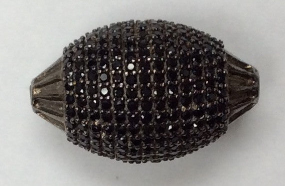 Oval Shaped Black Spinel Bead