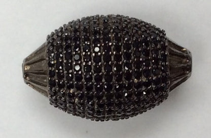 Oval Shaped Black Spinel Bead