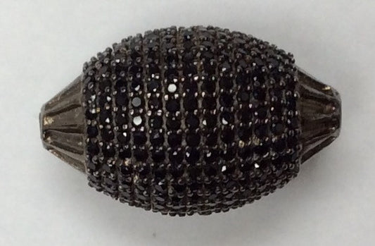 Oval Shaped Black Spinel Bead
