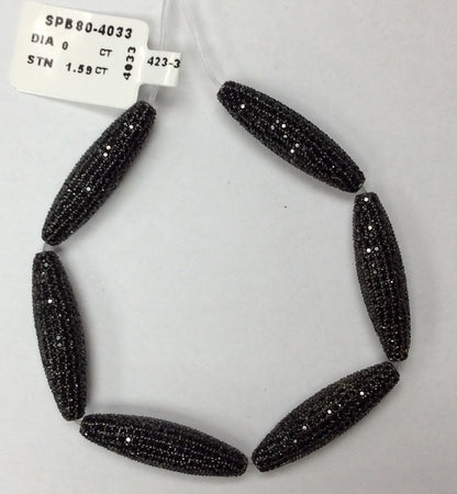 Tube Shape Beads with Gemstones Crafted on Sterling Silver