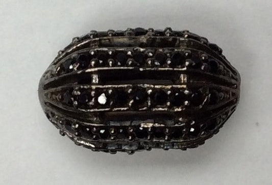 Oval Shaped Black Spinel Bead