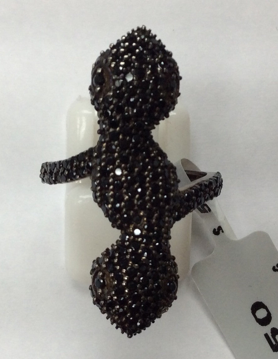 Snake Black Spinel Ring