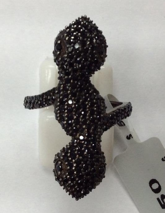 Snake Black Spinel Ring