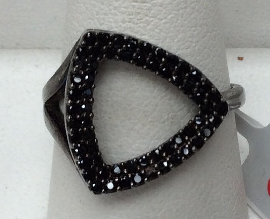 Triangle Black Spinel Ring