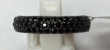 Black Spinel Ring .925 Oxidized Sterling Silver Black Spinal Ring, Genuine handmade pave Black Spinal Ring Size Approx (5x23 mm)