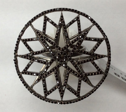 Round Black Spinel Ring