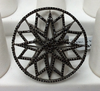 Round Black Spinel Ring