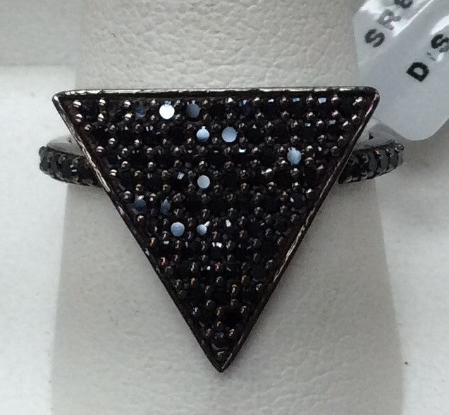 Triangle Black Spinel Ring