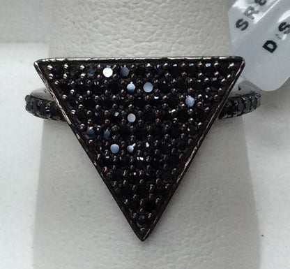 Triangle Black Spinel Ring