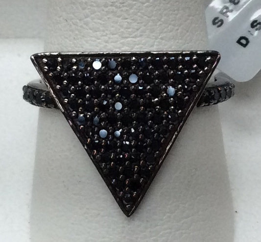 Triangle Black Spinel Ring