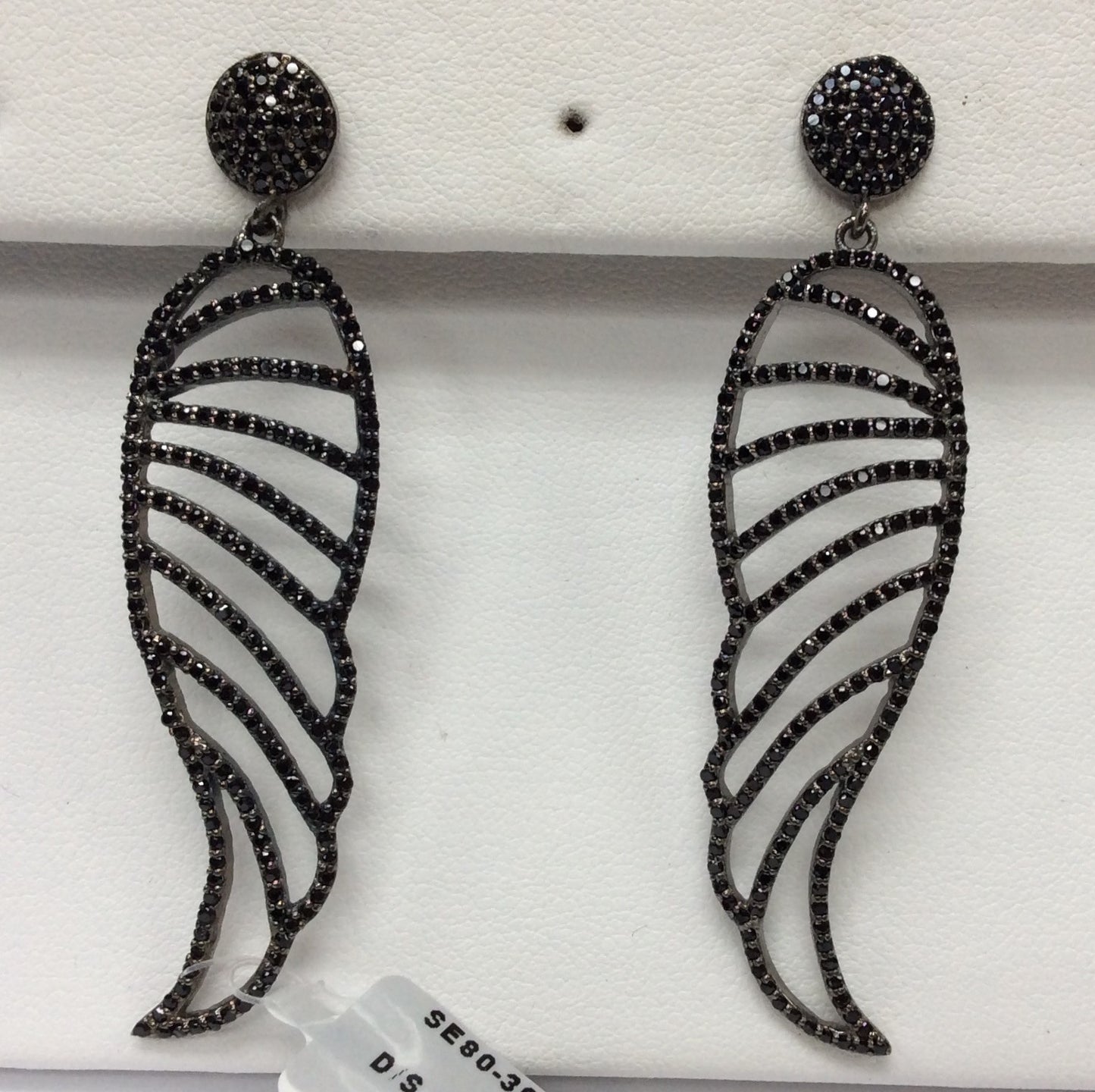 Wings Black Spinel Earring