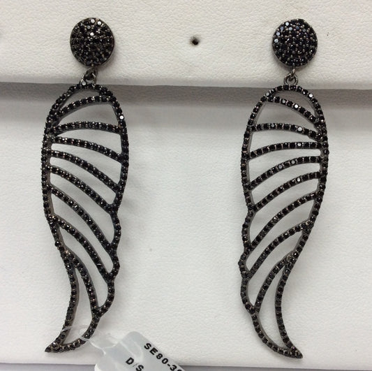 Wings Black Spinel Earring