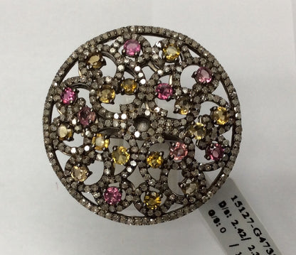 DIAMOND AND MULTI TOURMALINE RINGS