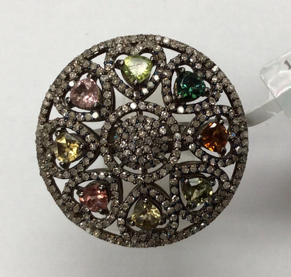 DIAMOND AND MULTI TOURMALINE RINGS