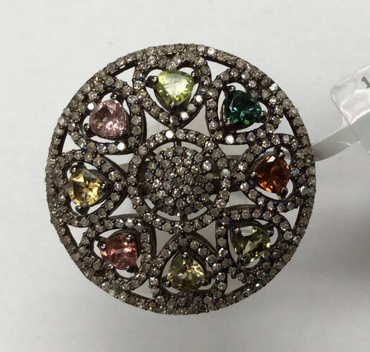 DIAMOND AND MULTI TOURMALINE RINGS