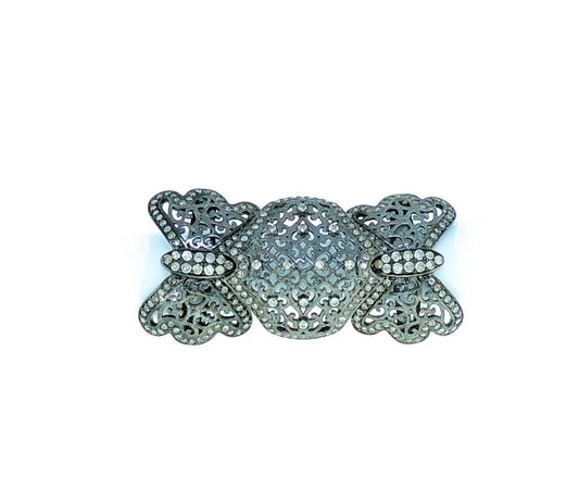 Diamond and Silver Black Rhodium Finish Rings