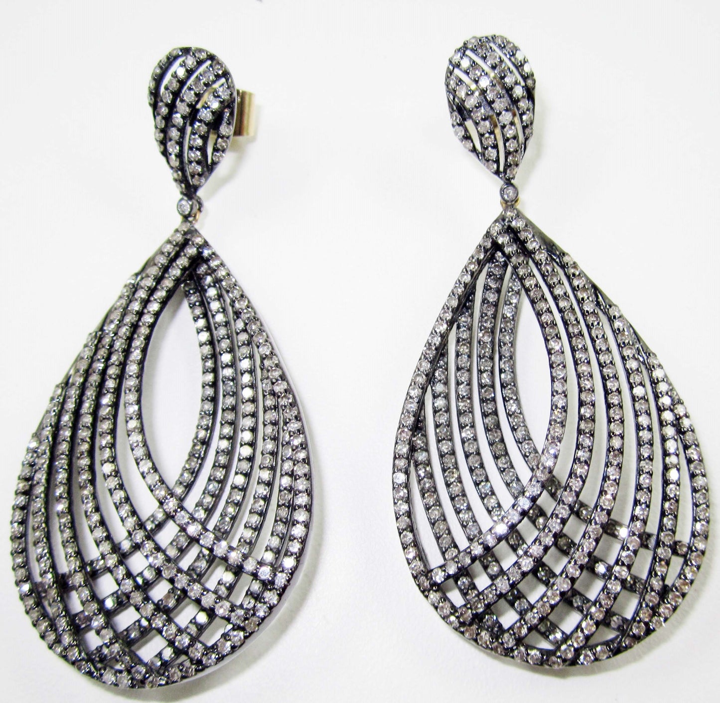 Large Oval Drop Open Earrings