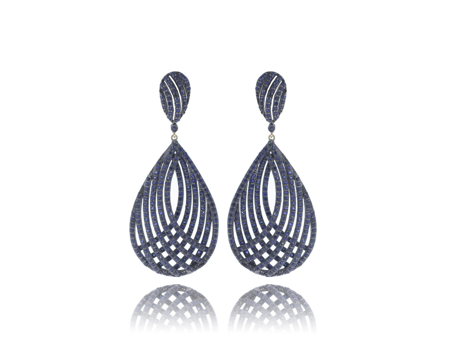 Large Oval Drop Open Earrings