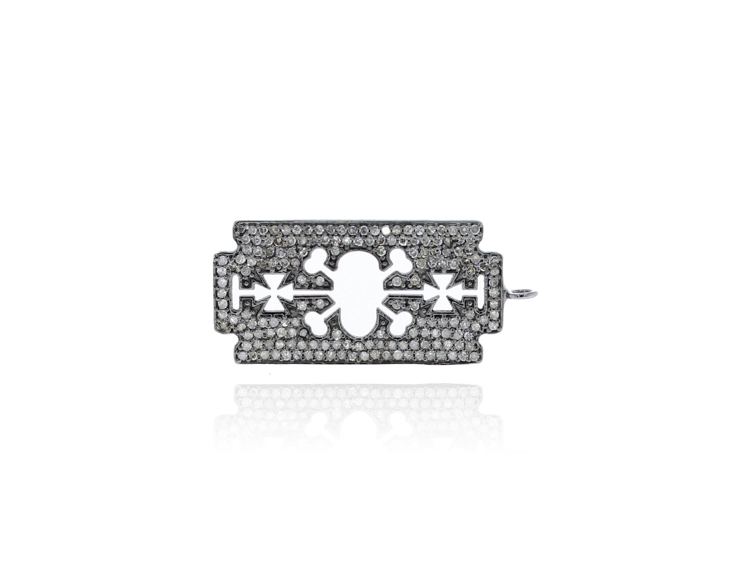 Diamond Blade Diamond Pendant, Pave Diamond Pendant, Blade Necklace, Approx 40 x 17mm. Sterling Silver