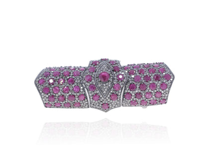 Tunnel Designer Ring Studed with Diamond and Gemstones
