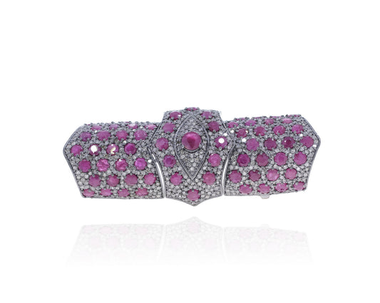 Tunnel Designer Ring Studed with Diamond and Gemstones