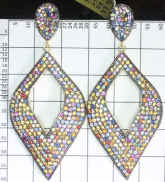 Diamond Shape Pave Diamond Earring