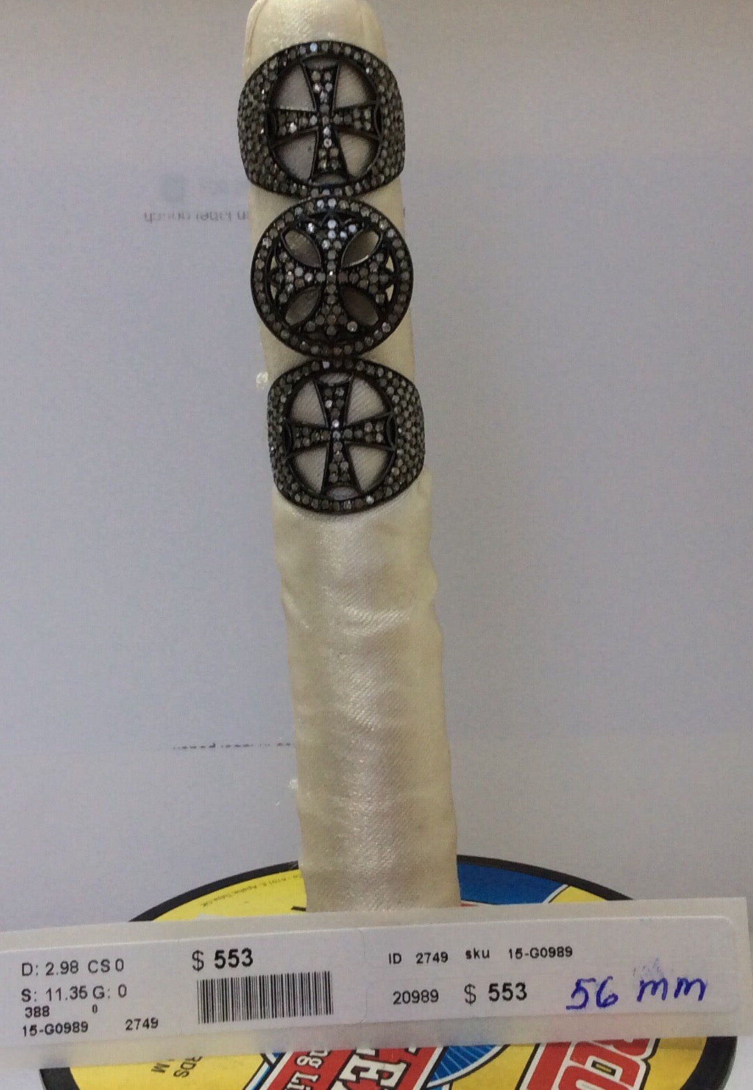 Diamond and Silver Black Rhodium Finish Rings