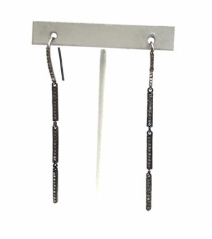 Long Dainty Diamond Earrings
