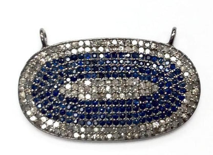 Pave Diamond, Oval Disc Diamond, Amazing Piece, Appx 1.3" Long (18x32mm)