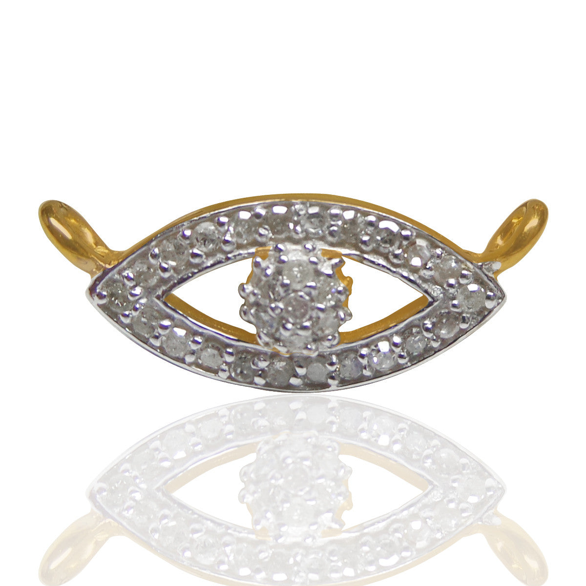 14k Solid Gold Evil Eye Diamond Pendants. Approx Size 0.64 "(9 x 16 mm)