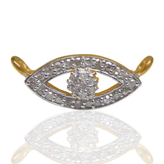 14k Solid Gold Evil Eye Diamond Pendants. Approx Size 0.64 "(9 x 16 mm)