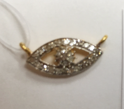14k Solid Gold Evil Eye Diamond Pendants. Approx Size 0.64 "(9 x 16 mm)
