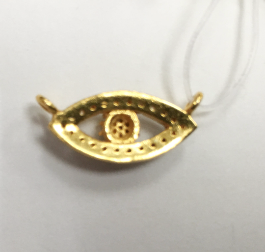 14k Solid Gold Evil Eye Diamond Pendants. Approx Size 0.64 "(9 x 16 mm)